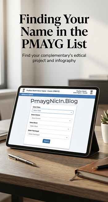 Advanced search form on the PMAYG website to find the beneficiary list