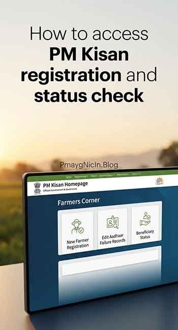 PM Kisan official portal farmers corner menu