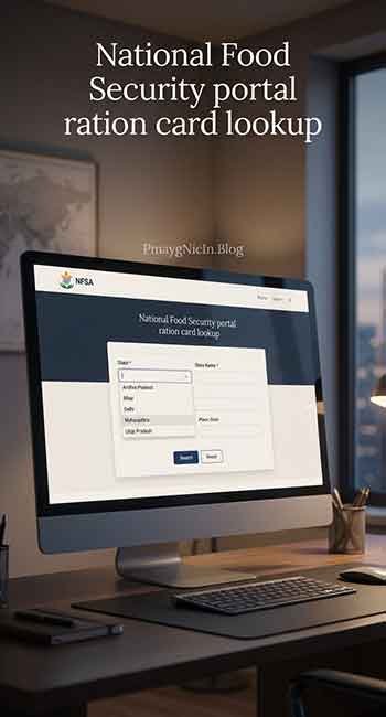 NFSA portal ration card search interface