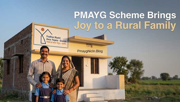 A family happy with their new home under the PMAYG New List