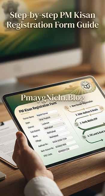 PM Kisan registration form sample filled details