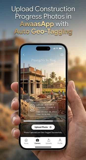 AwaasApp photo upload with geo-tagging feature for installment verification